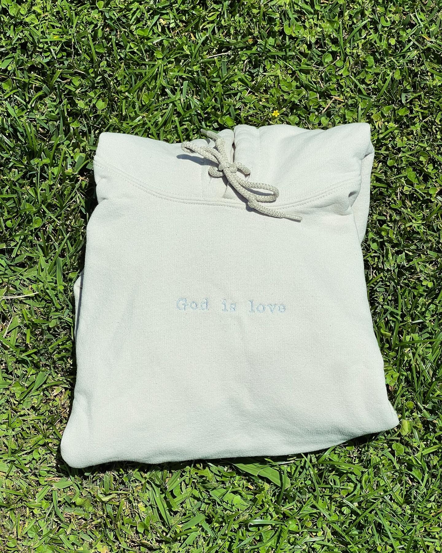BEIGE GOD IS LOVE HOODIE