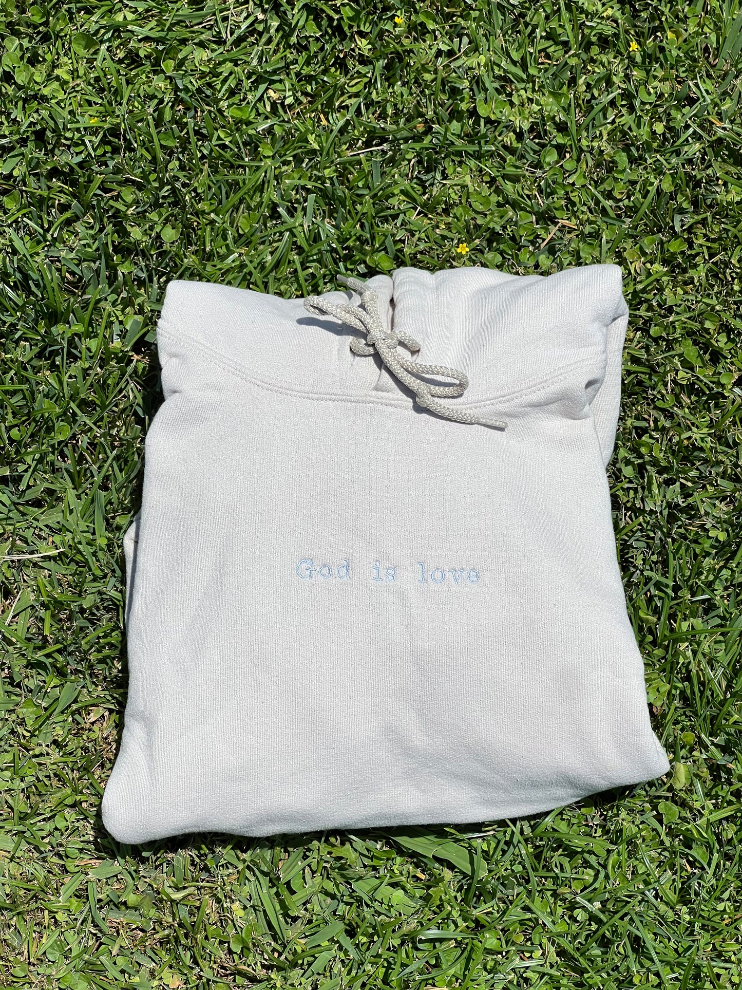BEIGE GOD IS LOVE HOODIE