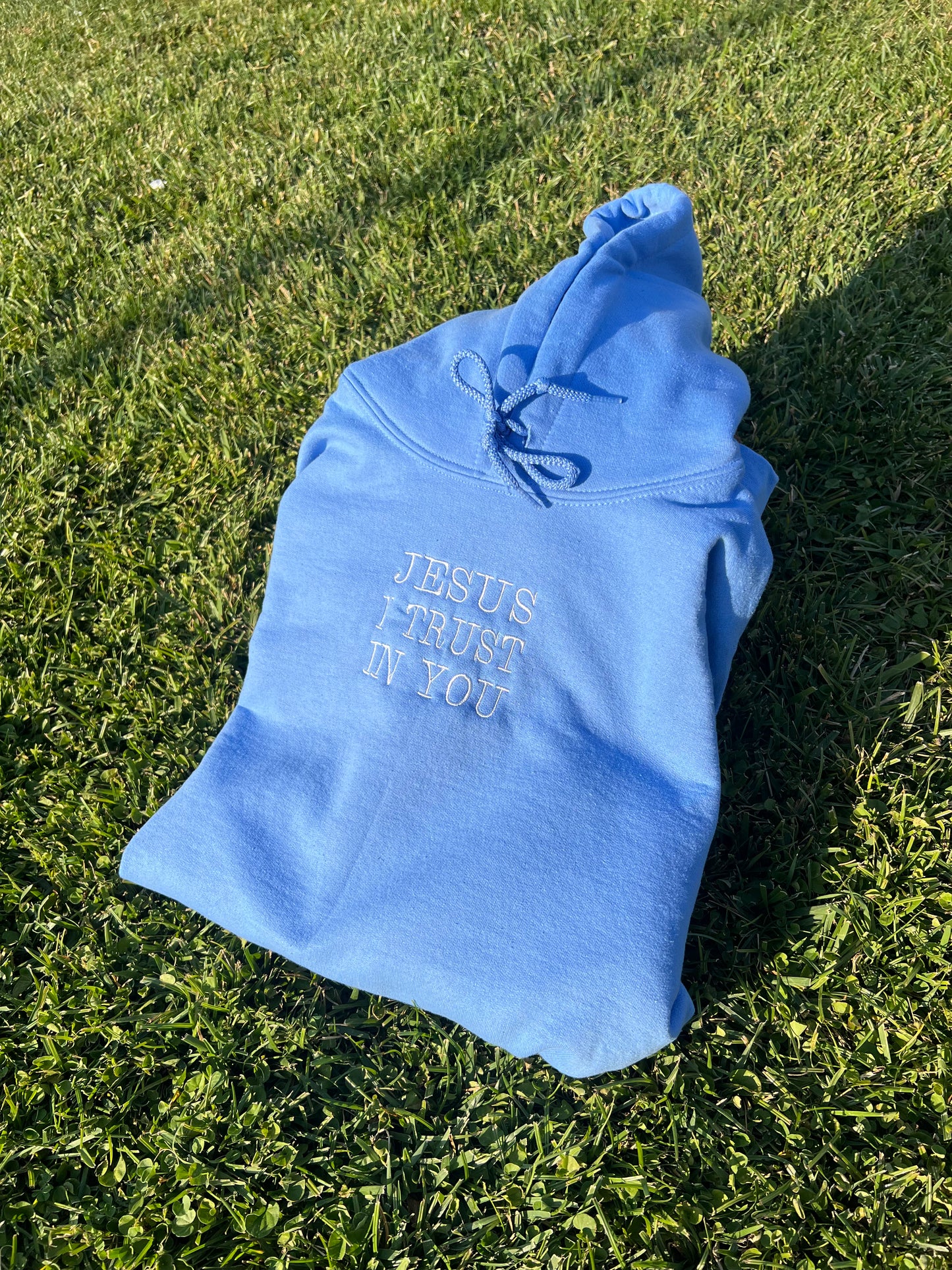 SKY BLUE JESUS I TRUST IN YOU HOODIE