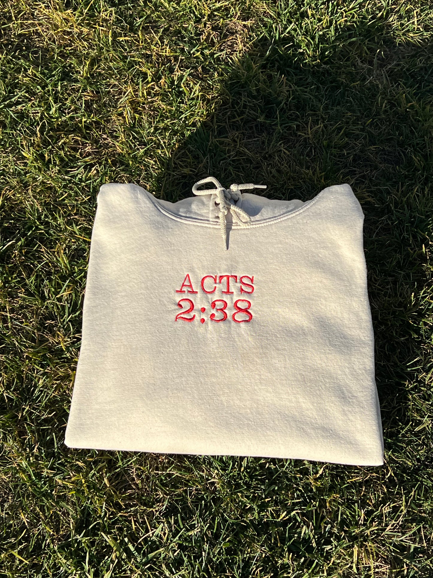 BEIGE ACTS 2:38 HOODIE