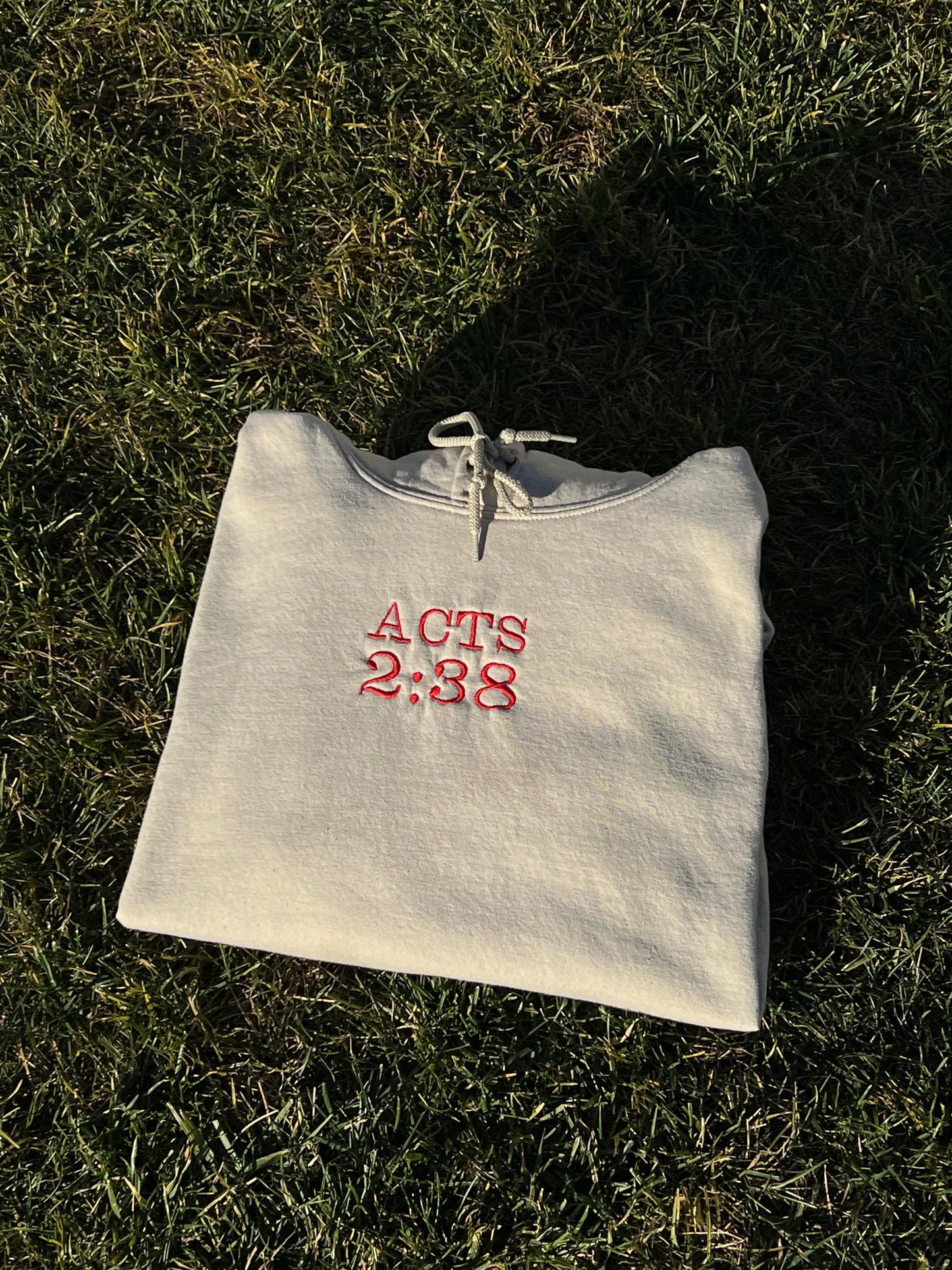 BEIGE ACTS 2:38 HOODIE